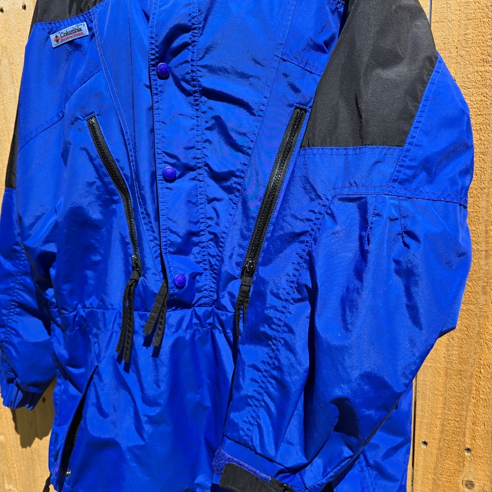 Vtg Columbia Anorak Radial Sleeve Pullover Ski Snowboard Large Blue 80s 90s - Picture 5 of 13